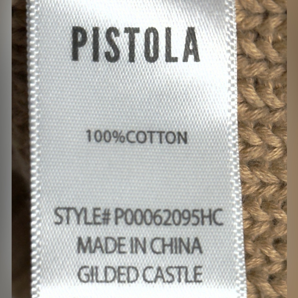Pistola Everly Metallic Gold Foil Cable Knit Sweater Crewneck Size S - Picture 9 of 10